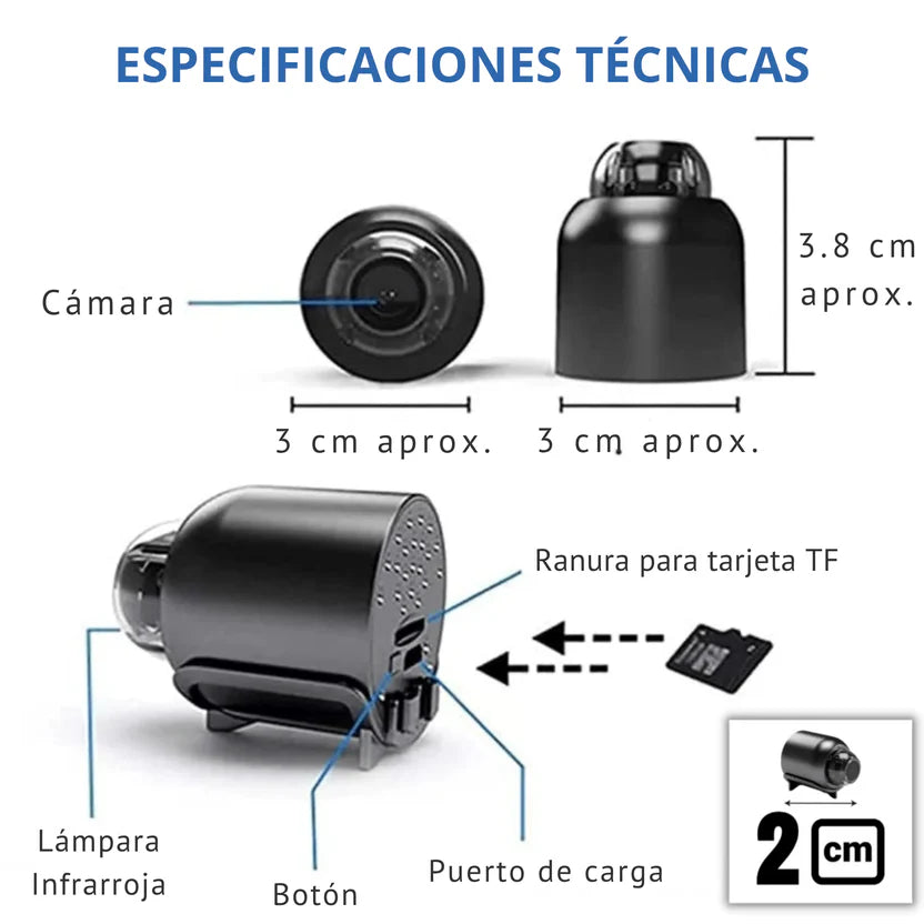 Mini Cámara Espía  – Protege tu hogar en tiempo real desde tu celular