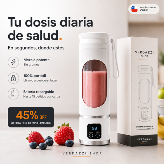 Licuadora Portátil USB – Batidos en 1 Minuto – Energía Saludable Diaria