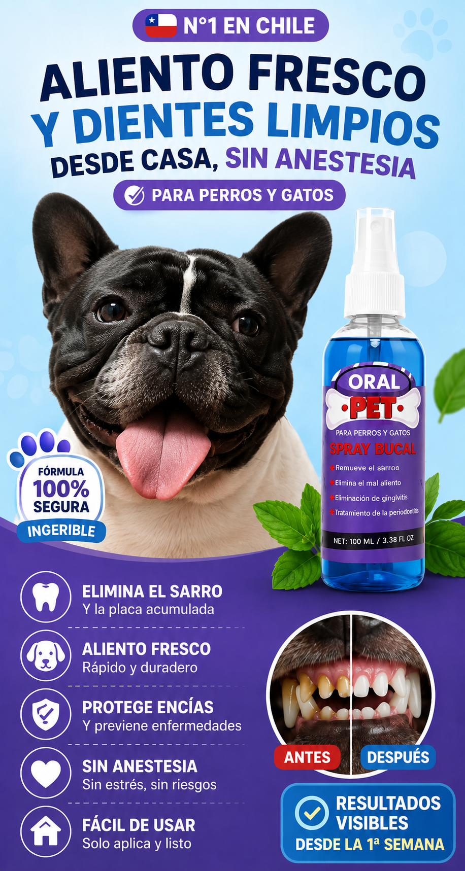🐶 OralPet™ Spray Bucal Para Perros y Gatos