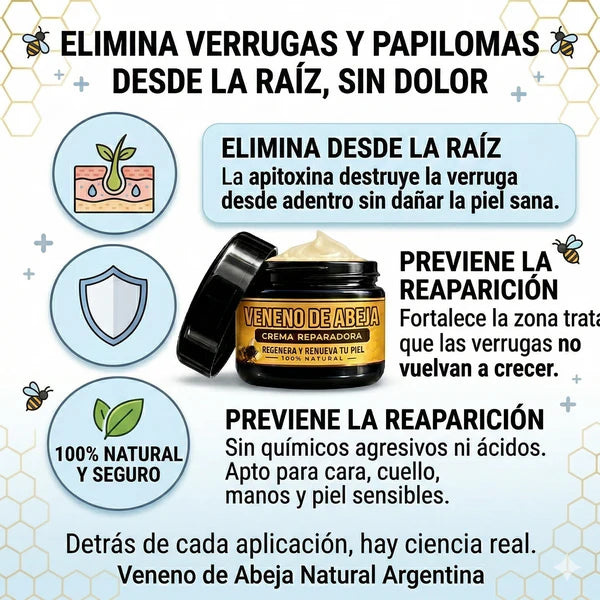 Bee venom - Elimina Verrugas y Papilomas Desde Casa, Sin Dolor y sin que vuelvan
