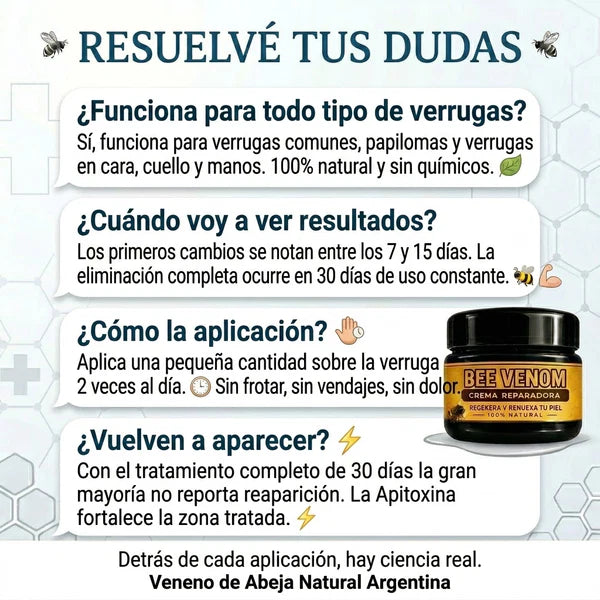 Bee venom - Elimina Verrugas y Papilomas Desde Casa, Sin Dolor y sin que vuelvan